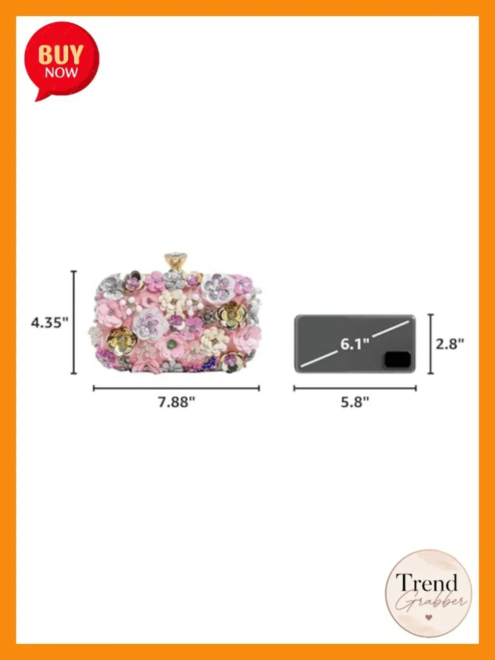 Evening Bag Beaded Clutch Purse Floral Handbag Wedding Guest Party Clutches